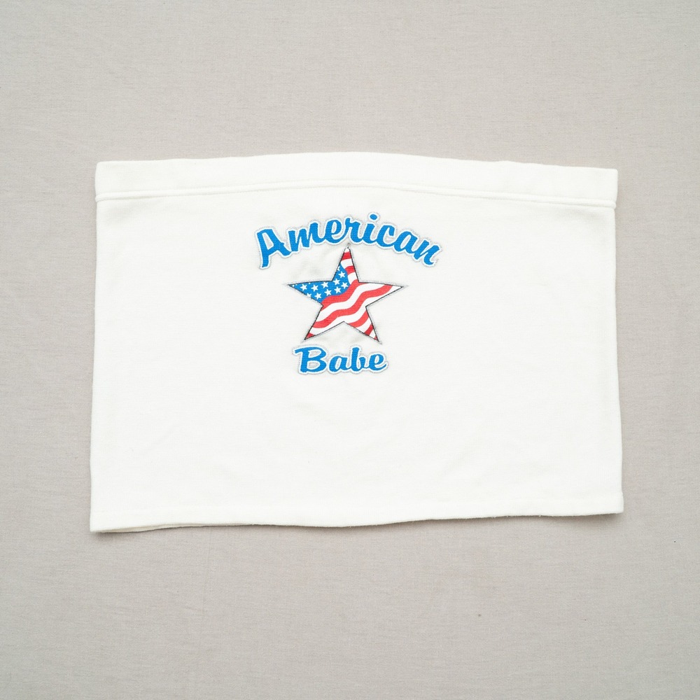 Vintage Y2k 2000s Tube Top American Babe American Flag Star No Boundaries